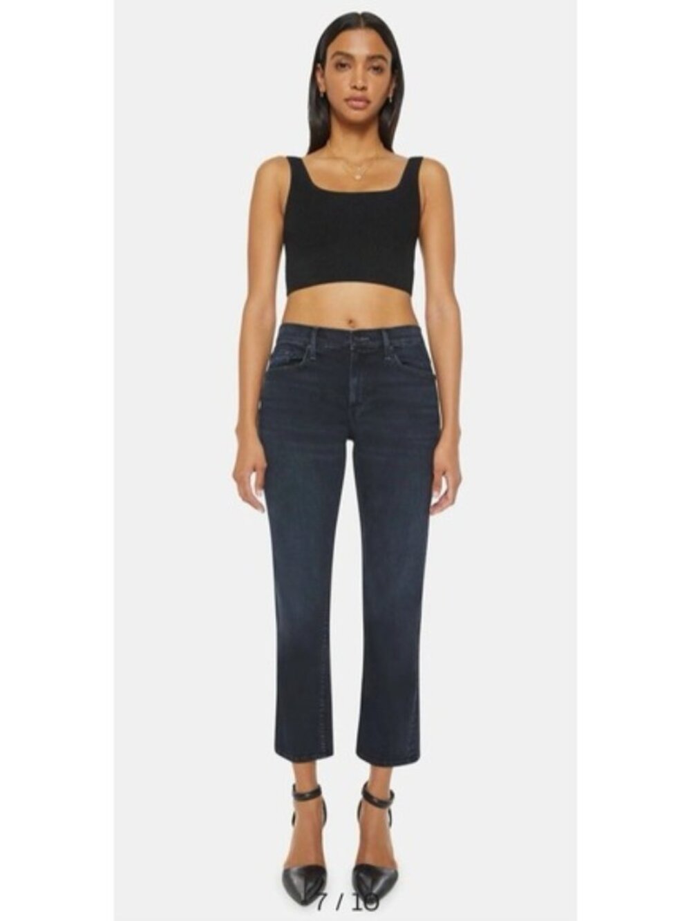 MOTHER Midrise Rider Ankle Jeans Dark Wash